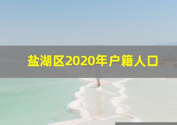 盐湖区2020年户籍人口