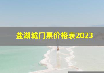 盐湖城门票价格表2023