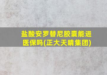 盐酸安罗替尼胶囊能进医保吗(正大天睛集团)