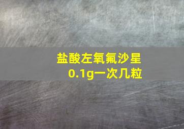 盐酸左氧氟沙星0.1g一次几粒