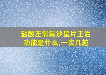 盐酸左氧氟沙星片主治功能是什么,一次几粒