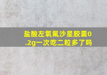 盐酸左氧氟沙星胶囊0.2g一次吃二粒多了吗