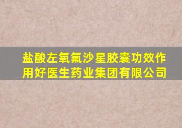 盐酸左氧氟沙星胶囊功效作用好医生药业集团有限公司