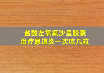 盐酸左氧氟沙星胶囊治疗尿道炎一次吃几粒