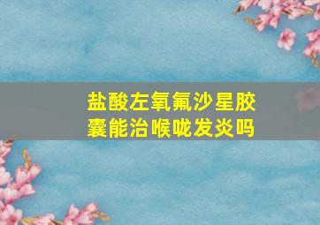 盐酸左氧氟沙星胶囊能治喉咙发炎吗