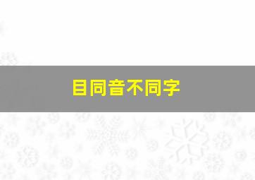 目同音不同字