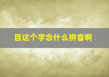 目这个字念什么拼音啊