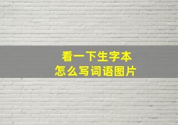 看一下生字本怎么写词语图片