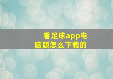 看足球app电脑版怎么下载的