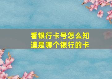 看银行卡号怎么知道是哪个银行的卡