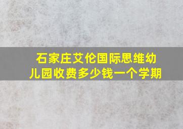 石家庄艾伦国际思维幼儿园收费多少钱一个学期