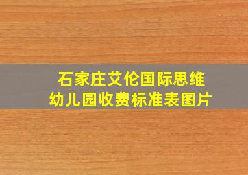 石家庄艾伦国际思维幼儿园收费标准表图片