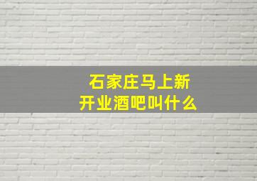 石家庄马上新开业酒吧叫什么