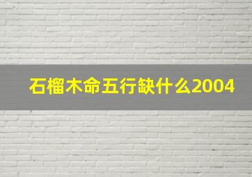 石榴木命五行缺什么2004