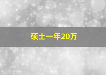 硕士一年20万