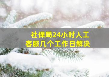 社保局24小时人工客服几个工作日解决