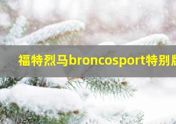 福特烈马broncosport特别版