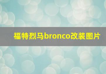 福特烈马bronco改装图片