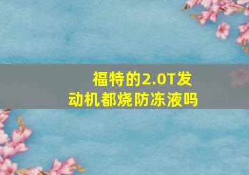 福特的2.0T发动机都烧防冻液吗