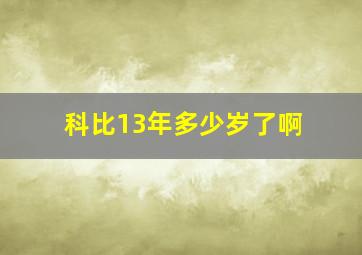 科比13年多少岁了啊