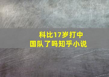 科比17岁打中国队了吗知乎小说