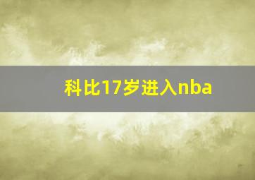 科比17岁进入nba