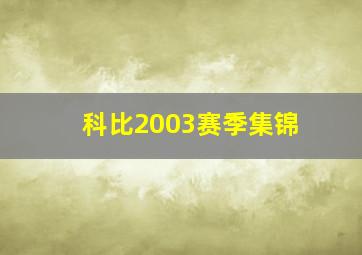 科比2003赛季集锦