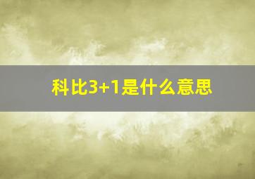 科比3+1是什么意思