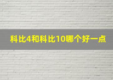 科比4和科比10哪个好一点