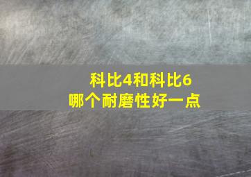 科比4和科比6哪个耐磨性好一点