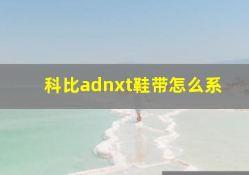 科比adnxt鞋带怎么系