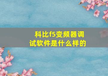 科比f5变频器调试软件是什么样的