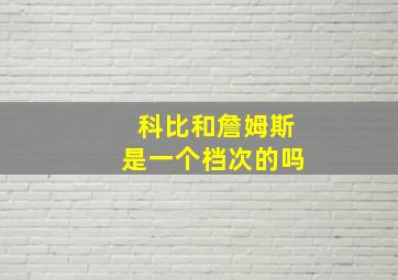 科比和詹姆斯是一个档次的吗