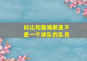 科比和詹姆斯是不是一个球队的队员