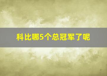 科比哪5个总冠军了呢