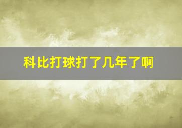 科比打球打了几年了啊