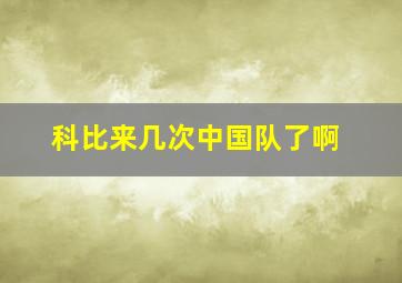 科比来几次中国队了啊