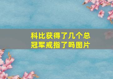 科比获得了几个总冠军戒指了吗图片