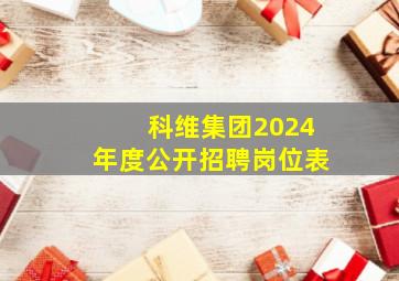 科维集团2024年度公开招聘岗位表