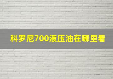 科罗尼700液压油在哪里看