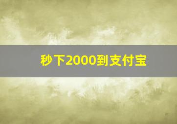 秒下2000到支付宝