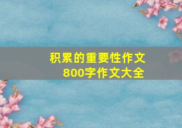 积累的重要性作文800字作文大全