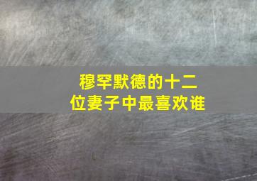 穆罕默德的十二位妻子中最喜欢谁