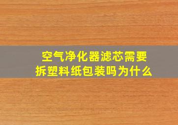 空气净化器滤芯需要拆塑料纸包装吗为什么