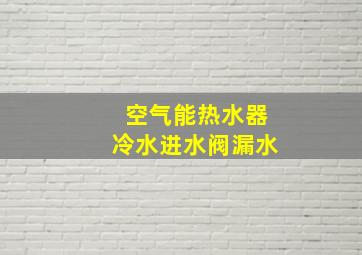 空气能热水器冷水进水阀漏水