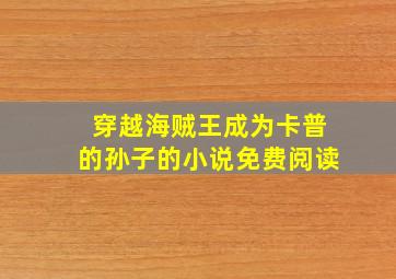 穿越海贼王成为卡普的孙子的小说免费阅读