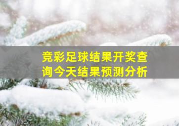 竞彩足球结果开奖查询今天结果预测分析