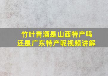 竹叶青酒是山西特产吗还是广东特产呢视频讲解