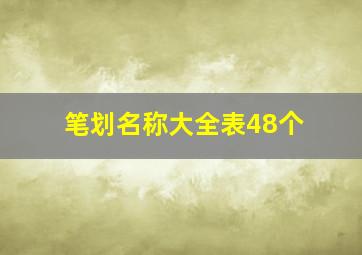 笔划名称大全表48个