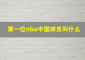 第一位nba中国球员叫什么